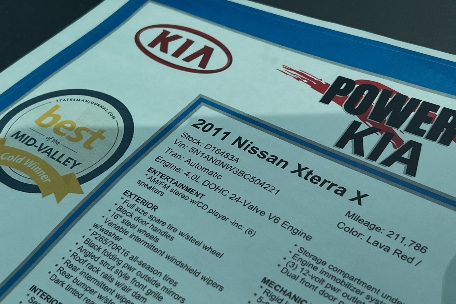 2011 Nissan Xterra X